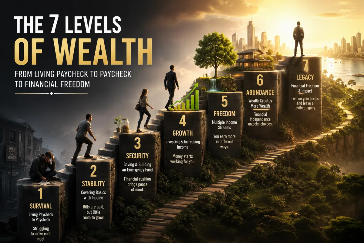 The 7 Levels of Wealth: From Living Paycheck to Paycheck to Financial Freedom