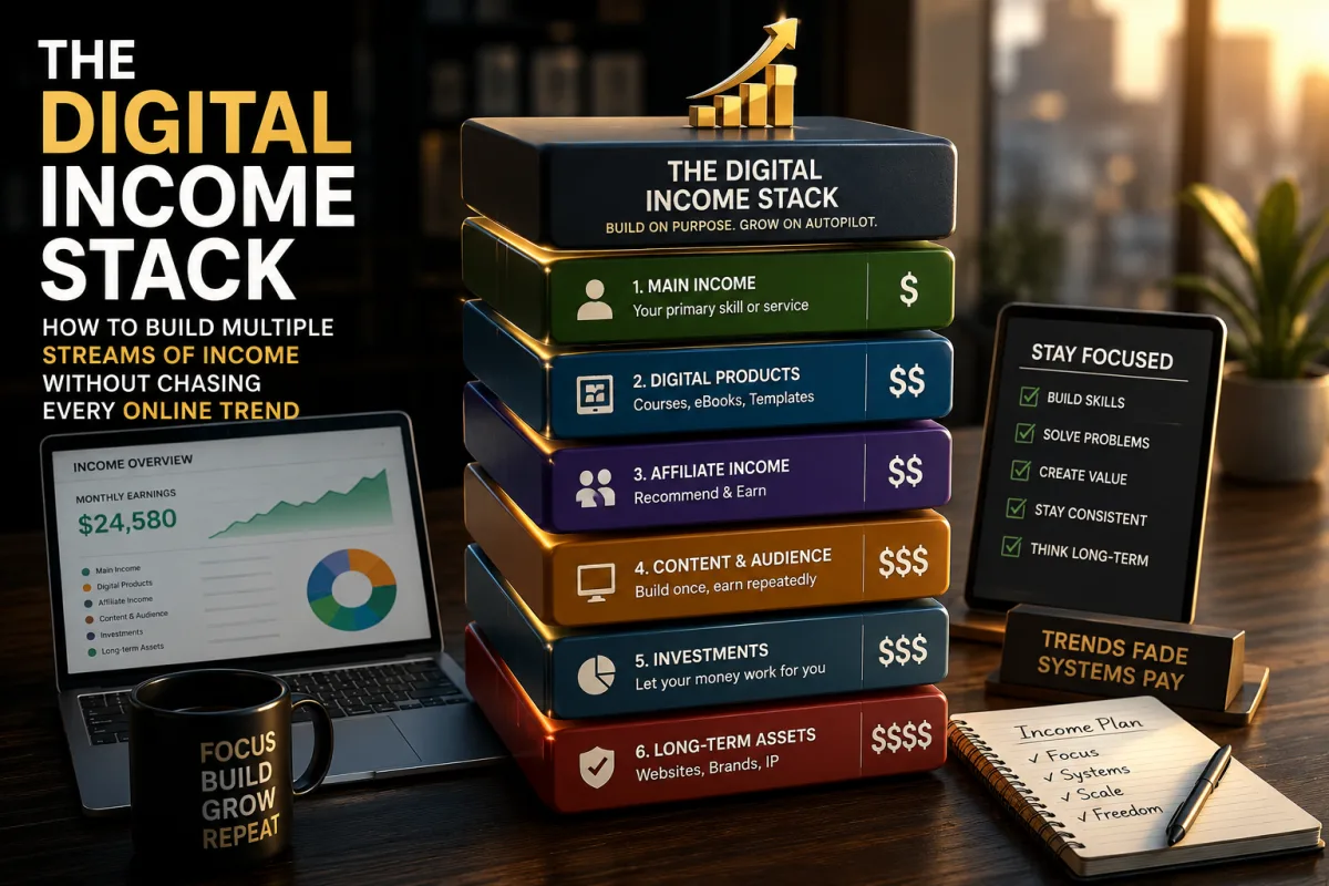 The Digital Income Stack: How to Build Multiple Streams of Income Without Chasing Every Online Trend