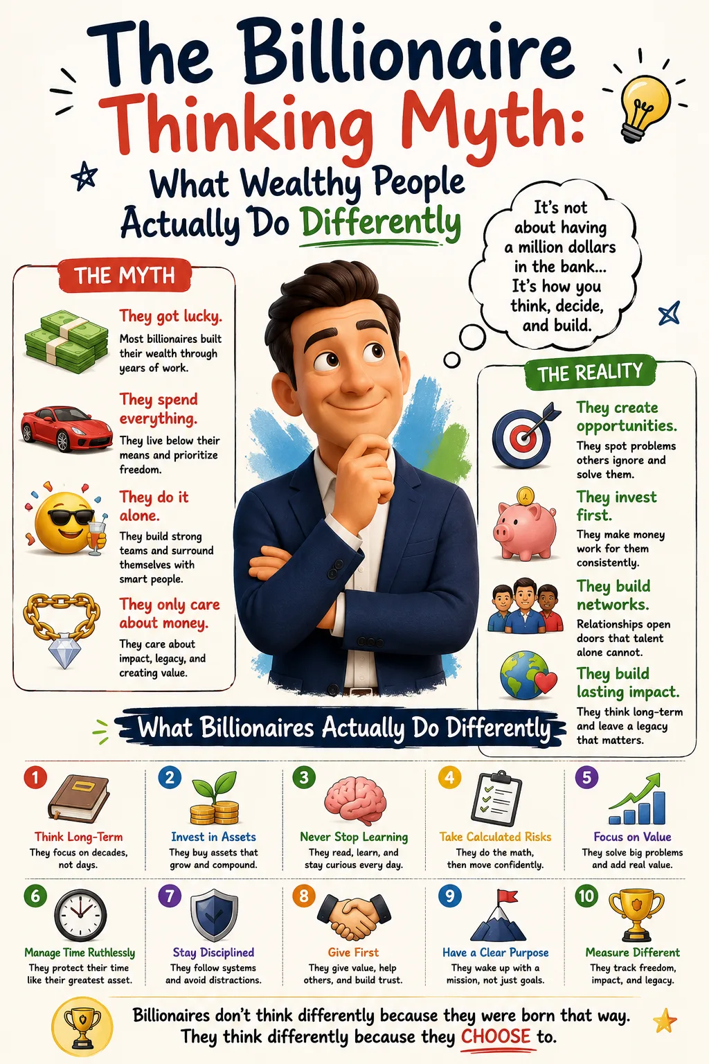 The Billionaire Thinking Myth: What Wealthy People Actually Do Differently