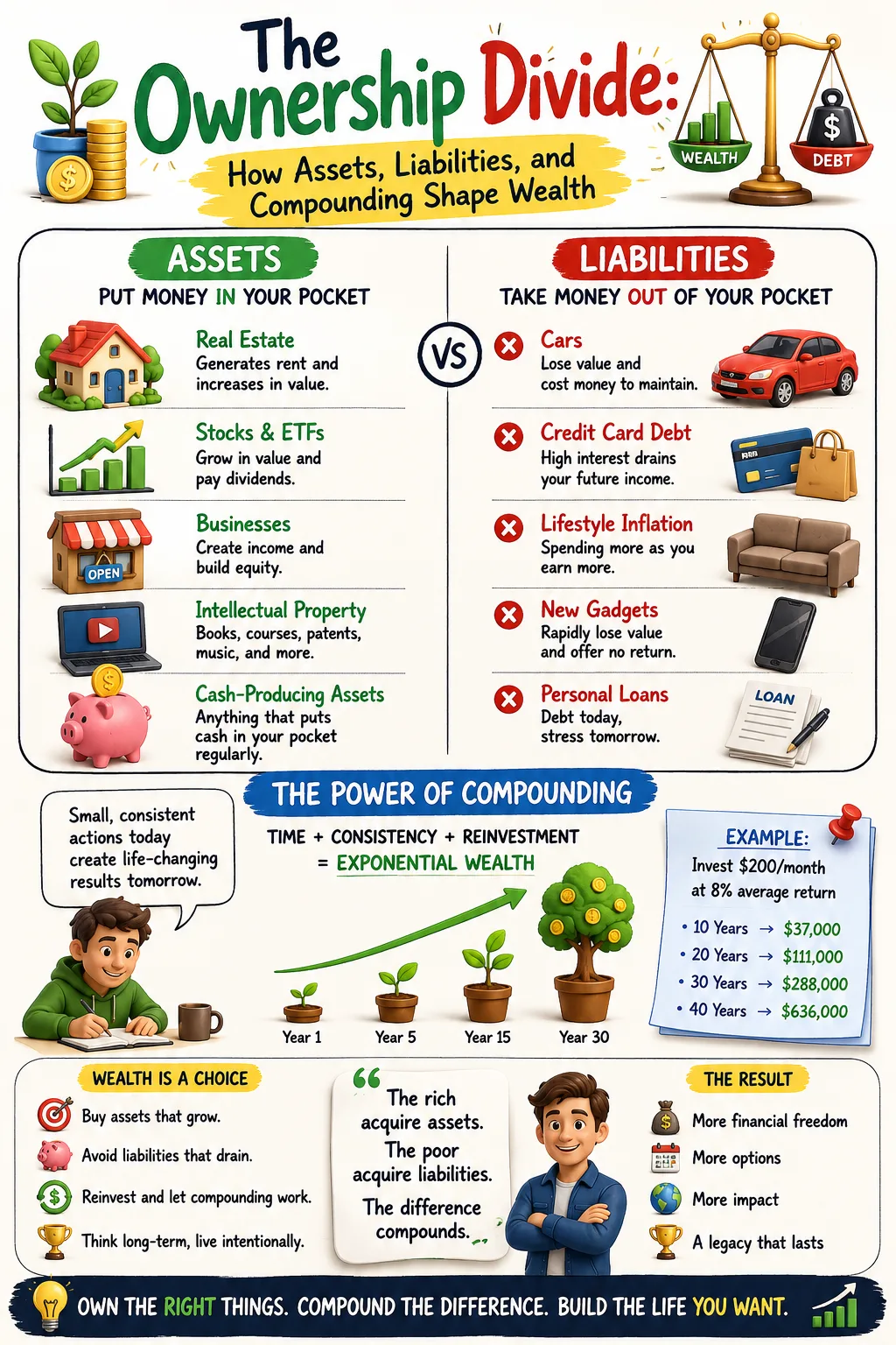 The Ownership Divide: How Assets, Liabilities, and Compounding Shape Wealth