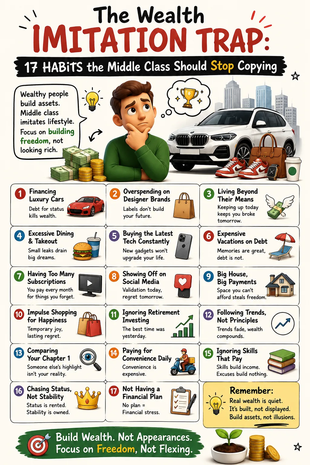 The Wealth Imitation Trap: 17 Habits the Middle Class Should Stop Copying