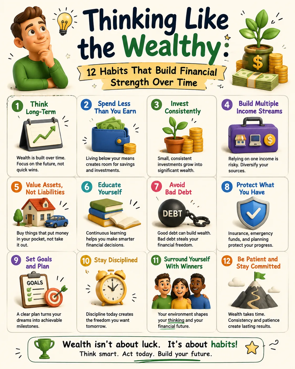 Thinking Like the Wealthy: 12 Habits That Build Financial Strength Over Time