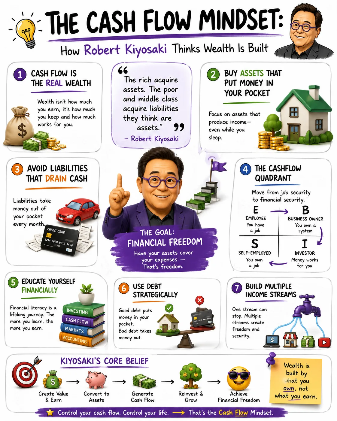 The Cash Flow Mindset: How Robert Kiyosaki Thinks Wealth Is Built