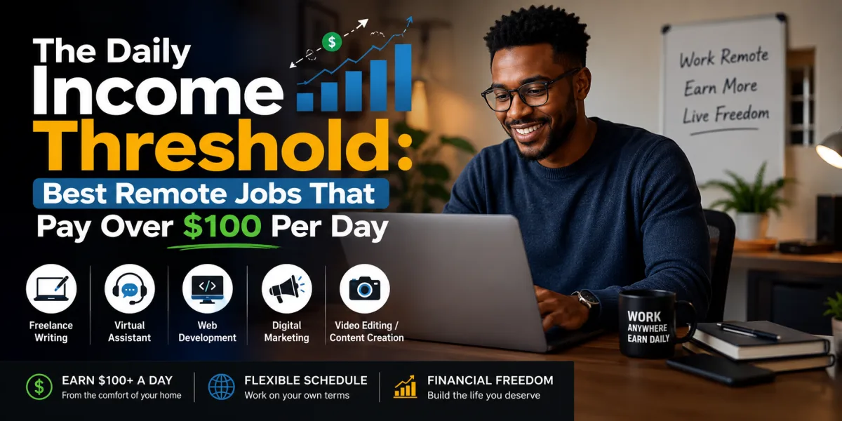 The Daily Income Threshold: Best Remote Jobs That Pay Over $100 Per Day