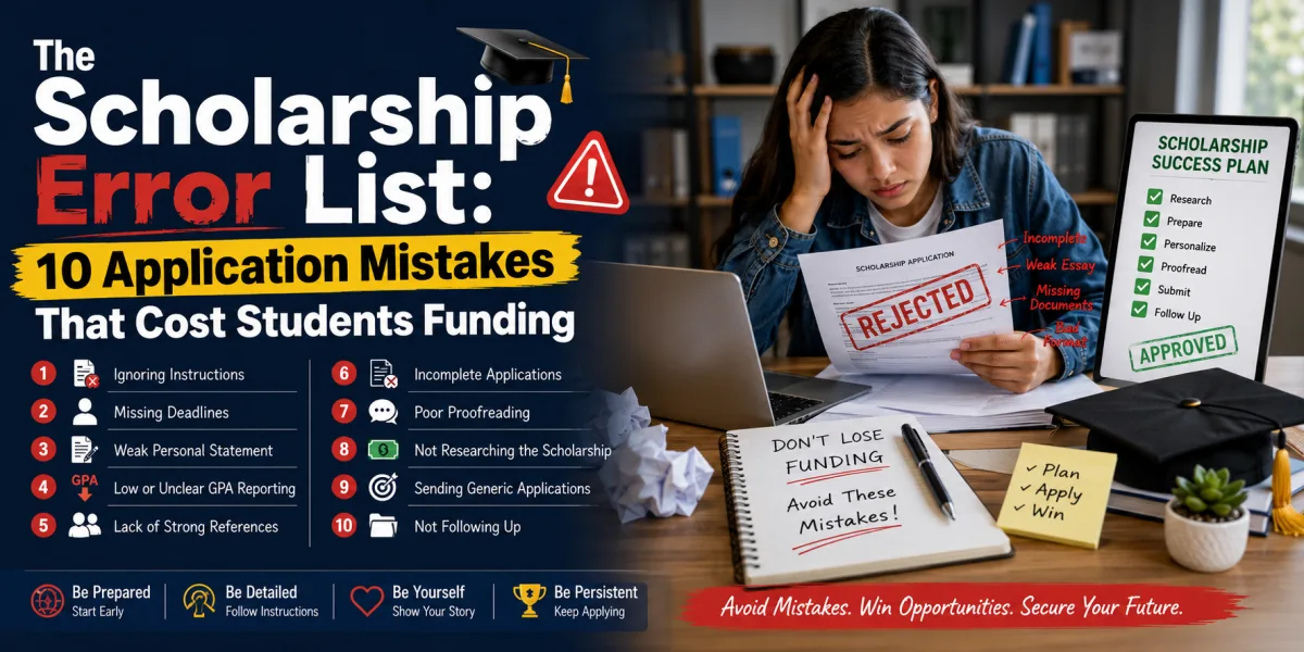 The Scholarship Error List: 10 Application Mistakes That Cost Students Funding
