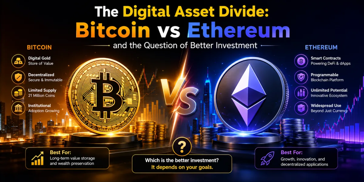 The Digital Asset Divide: Bitcoin vs Ethereum and the Question of Better Investment
