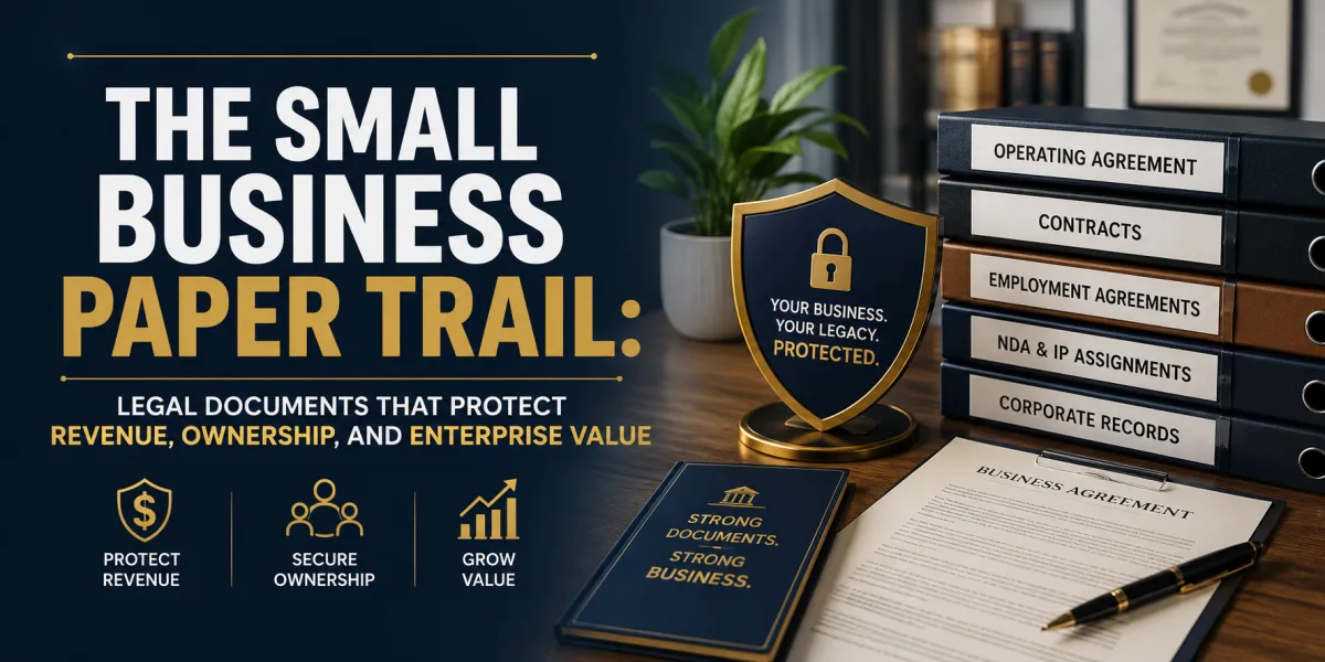 The Small Business Paper Trail: Legal Documents That Protect Revenue, Ownership, and Enterprise Value