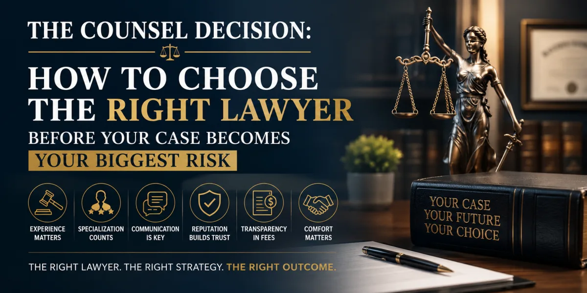 The Counsel Decision: How to Choose the Right Lawyer Before Your Case Becomes Your Biggest Risk
