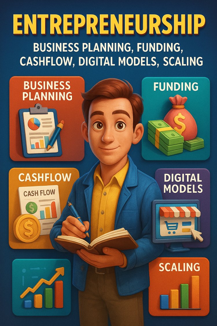 ENTREPRENEURSHIP: THE COMPLETE GUIDE TO BUSINESS PLANNING, FUNDING, CASHFLOW, DIGITAL MODELS & SCALING